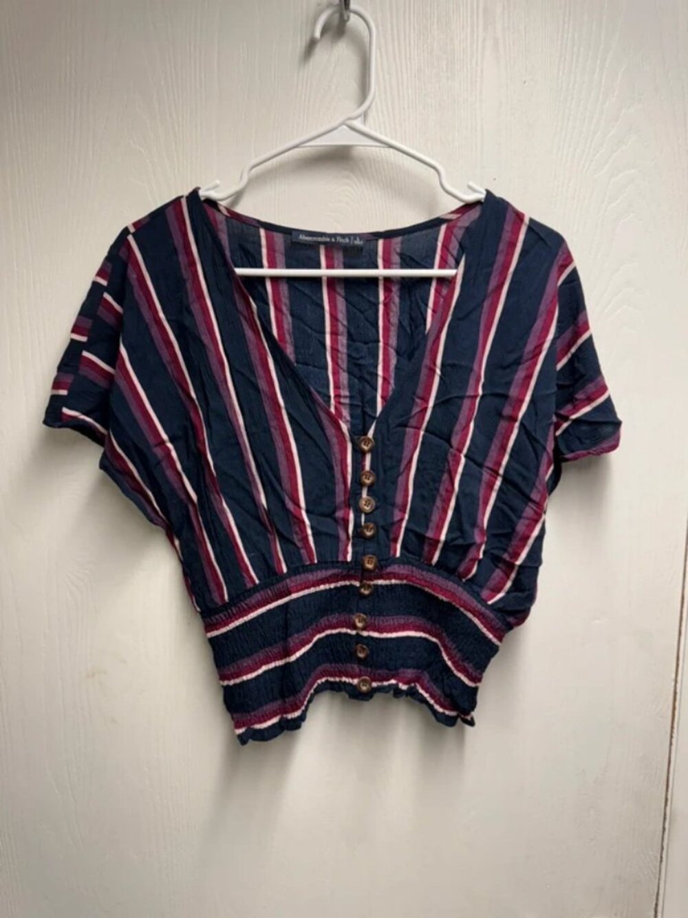 Abercrombie Striped Short Sleeve Top Size L